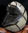 Septarian Dragon Egg Geode - Black Calcite Crystals #34704-4